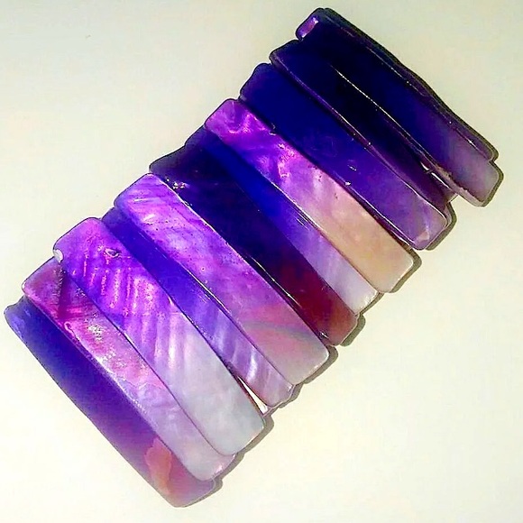 Purple Mother of Pearl Style Bracelet - Picture 1 of 3